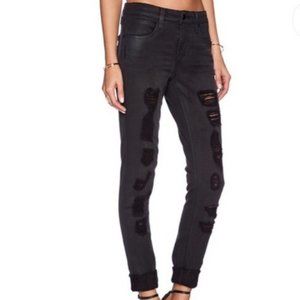 Joe's Jeans Boyfriend Slim Black/Grey Distressed